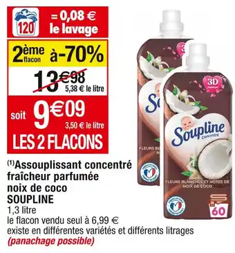Cora x Carrefour Soupline (1)assouplissant concentré fraîcheur parfumée noix de coco offre