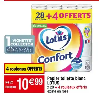 Cora x Carrefour Lotus papier toilette blanc offre