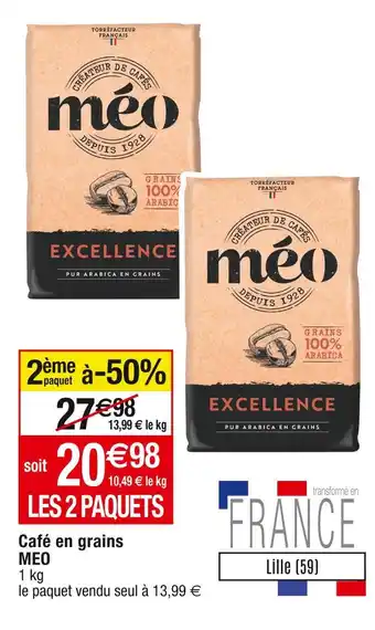 Cora x Carrefour Meo café en grains offre