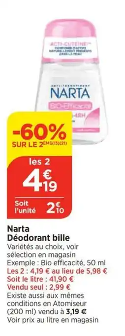 Narta Déodorant bille