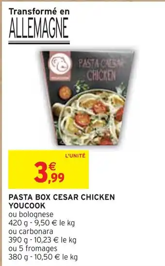 Intermarché Youcook pasta box cesar chicken offre
