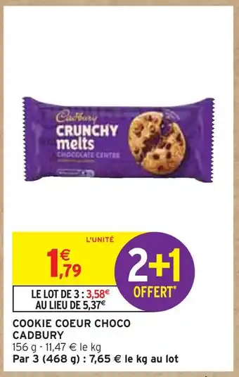 Intermarché Cadbury cookie coeur choco offre