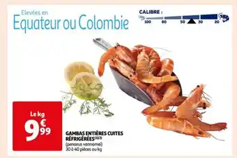 Auchan Supermarché GAMBAS ENTIÈRES CUITES RÉFRIGÉRÉES offre