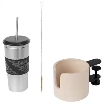IKEA Lånespelare gobelet avec support, noir/plaqué frêne offre