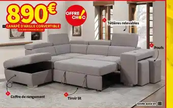 Conforama CANAPÉ D'ANGLE CONVERTIBLE offre