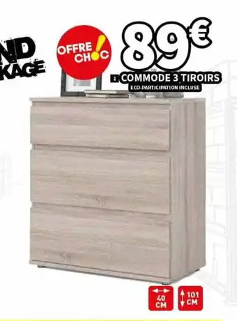 Conforama COMMODE 3 TIROIRS offre