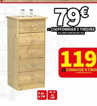 Conforama CHIFFONNIER 5 TIROIRS offre
