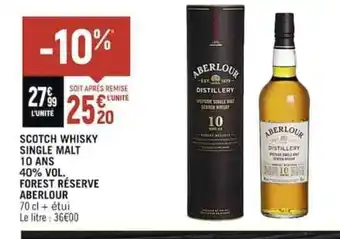 Casino Shop SCOTCH WHISKY SINGLE MALT 10 ANS 40% VOL. FOREST RÉSERVE offre