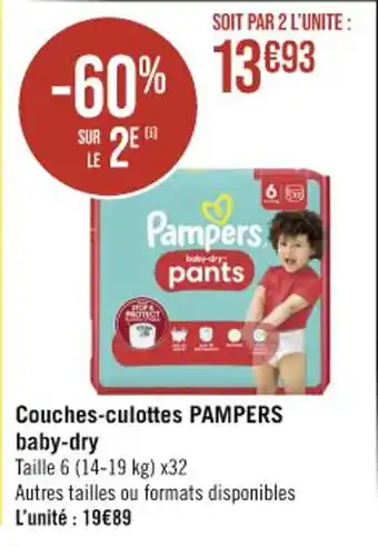 Couches-culottes PAMPERS baby-dry