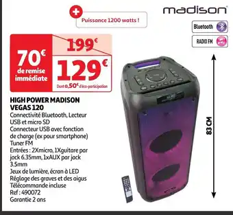 Auchan HIGH POWER MADISON VEGAS 120 offre
