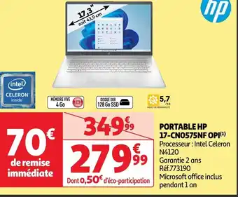 Auchan PORTABLE HP 17-CN0575NF OPI offre