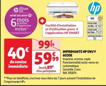 Auchan IMPRIMANTE HP ENVY 6030E offre