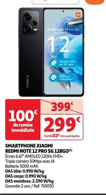 Auchan SMARTPHONE XIAOMI REDMI NOTE 12 PRO 5G 128GO offre