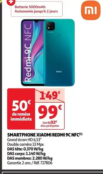 Auchan SMARTPHONE XIAOMI REDMI 9C NFC offre