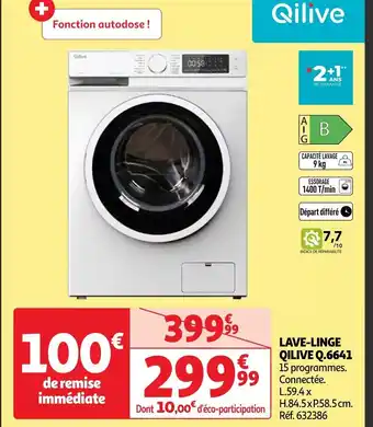 Auchan LAVE-LINGE QILIVE Q.6641 offre