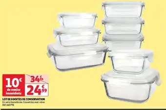 Auchan LOT DE 8 BOITES DE CONSERVATION offre
