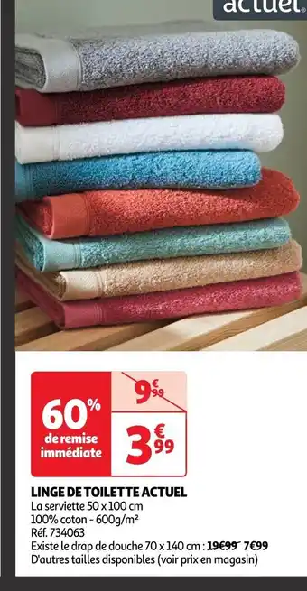 Auchan LINGE DE TOILETTE ACTUEL offre