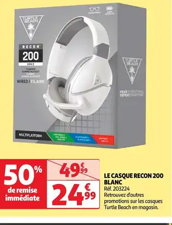 Auchan LE CASQUE RECON 200 BLANC offre