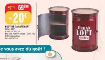 La Foir'Fouille BOUT DE CANAPÉ LOFT offre