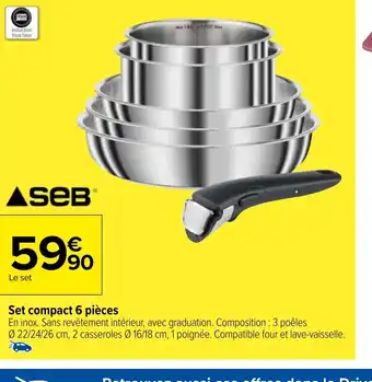 Carrefour Market Set compact 6 pièces offre