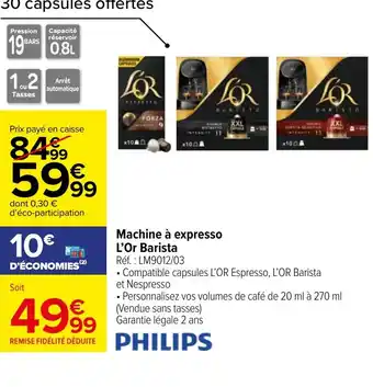 Carrefour Market Machine à expresso L'Or Barista offre