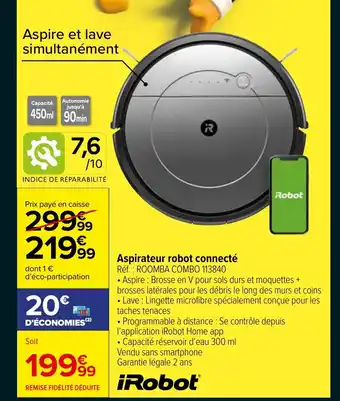 Carrefour Market Aspirateur robot connecte offre