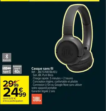 Carrefour Market Casque sans fil offre