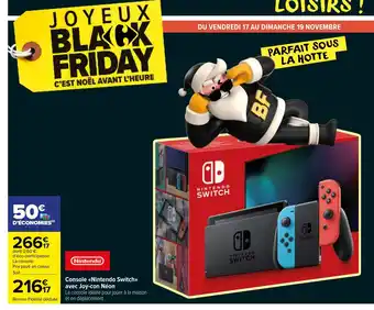 Carrefour Market Console Nintendo Switch avec Joy-con Néon offre