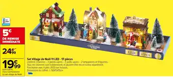 Carrefour Market Set Village de Noël 11 LED - 17 pièces offre