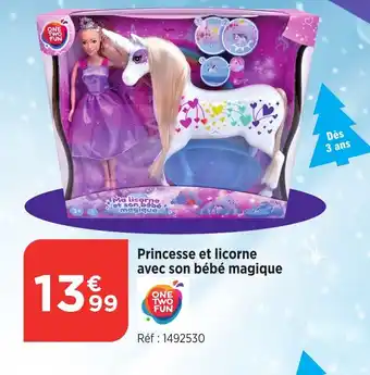 Bi1 Princesse et licorne avec son bébé magique offre