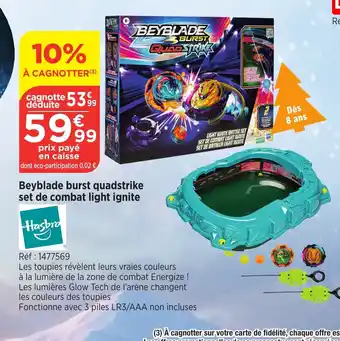 Bi1 Beyblade burst quadstrike set de combat light ignite offre