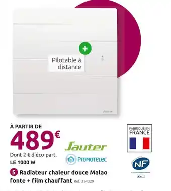 Mr Bricolage Radiateur chaleur douce Malao Fonte + film chauffant offre