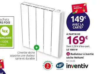 Mr Bricolage Radiateur à inertie sèche Nehami offre