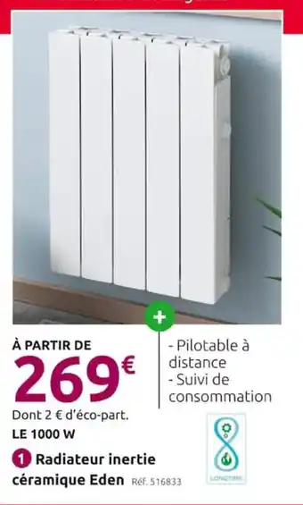 Mr Bricolage Radiateur inertie céramique Eden offre