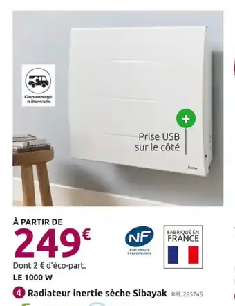 Mr Bricolage Radiateur inertie sèche Sibayak offre