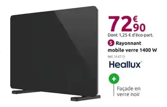 Mr Bricolage Rayonnant mobile verre 1400 W offre