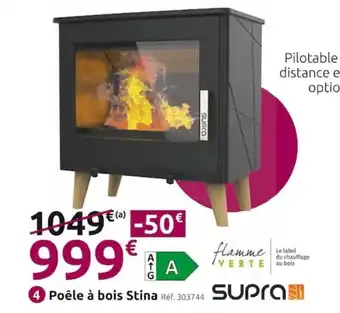 Mr Bricolage Poêle à bois Stina offre