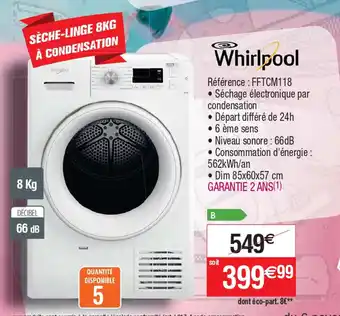 Cora x Carrefour SÈCHE-LINGE 8KG À CONDENSATION offre