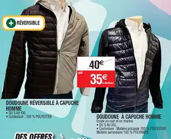 Cora x Carrefour DOUDOUNE À CAPUCHE HOMME offre