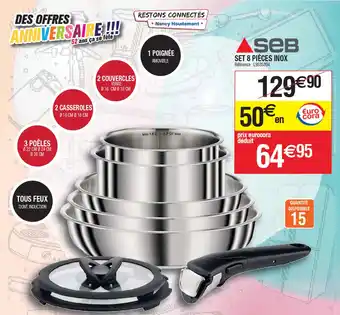 Cora x Carrefour SET 8 PIÈCES INOX offre