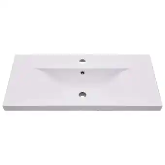 Vidaxl lavabo encastré 81 x 39,5 x 18,5 cm céramique blanc