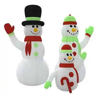 Vidaxl famille de bonhommes de neige gonflable avec led 360 cm