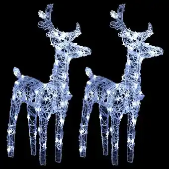 Bricorama Vidaxl rennes de noël 2 pcs 80 led blanc froid acrylique offre