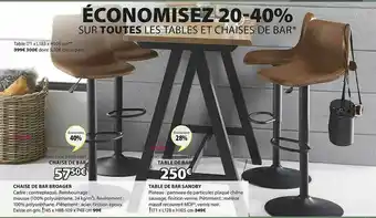 JYSK Chaise De Bar Broager Table De Bar Sandby offre