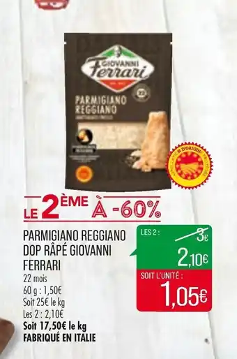 Parmigiano reggiano dop râpé giovanni ferrari