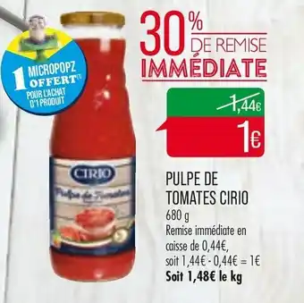 Match Pulpe de tomates cirio offre