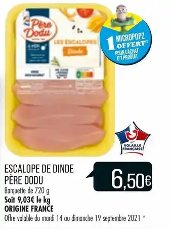 Match Escalope de dinde père dodu offre