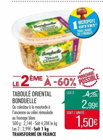Match Taboulé oriental bonduelle offre