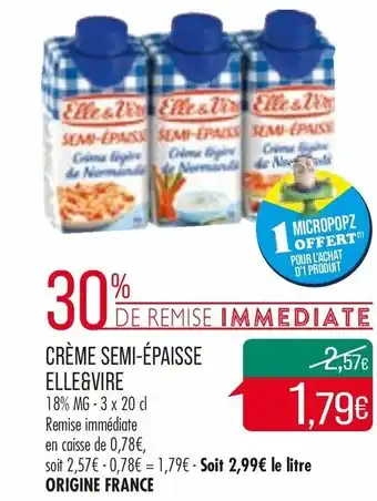 Match Crème demi-épaisse elle&vire offre