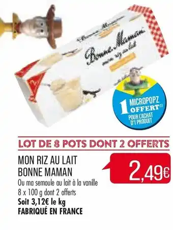 Match Mon riz au lait bonne maman offre